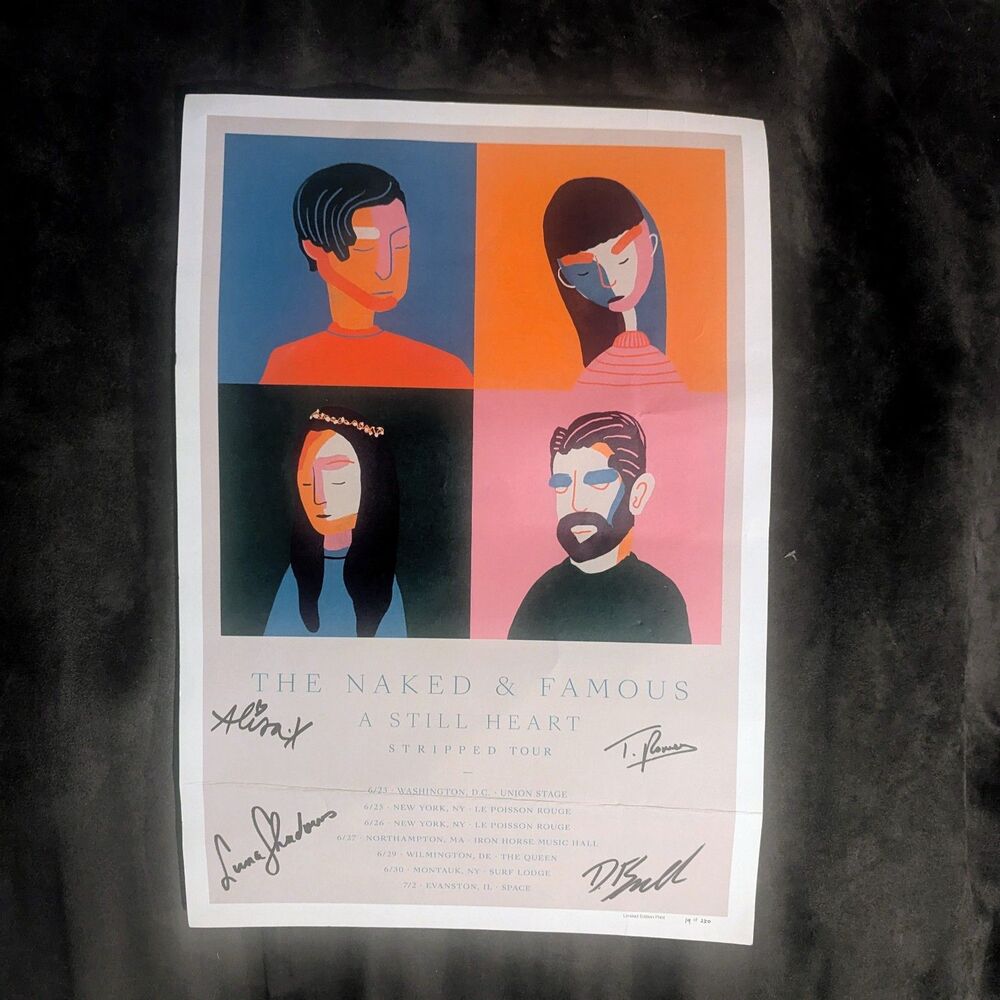THE NAKED & FAMOUS Group Signed / Autographed Limited Edition Print - RARE